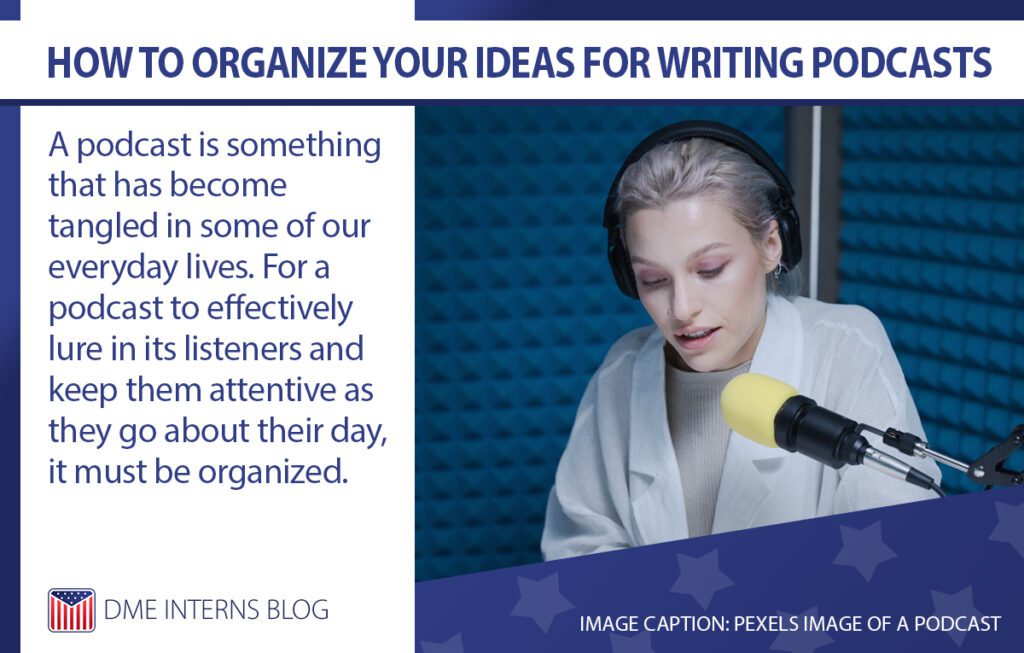 Organizing a podcast and How to Organize Your Ideas for Writing Podcasts