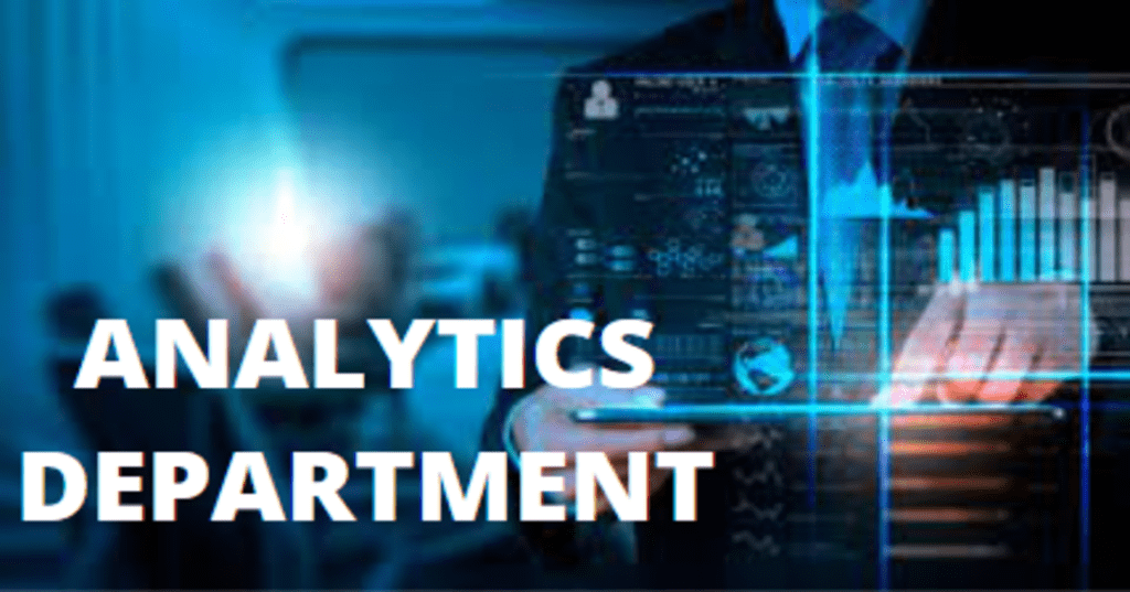 "Analytics Department" text infront of charts